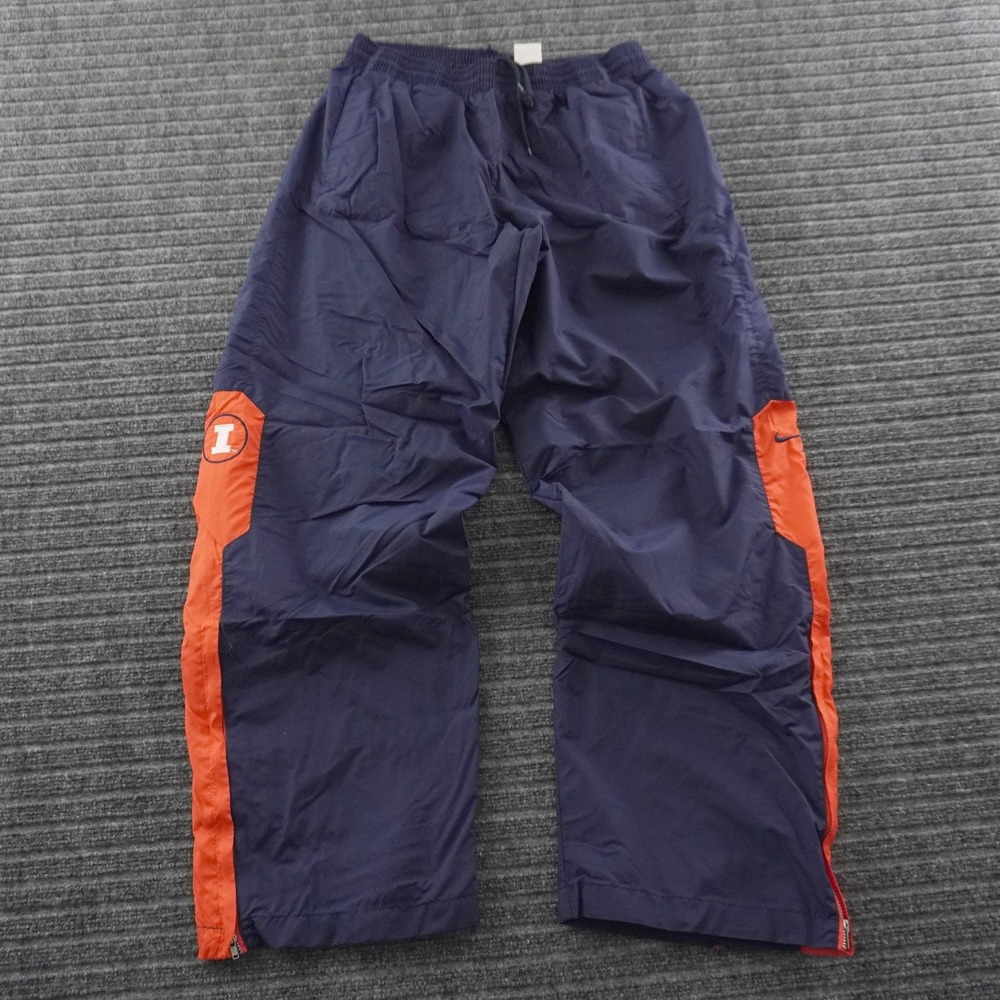 Vintage 90s Nike Illinois Fighting Illini Track Pants Mens Large Navy Blue Y2K